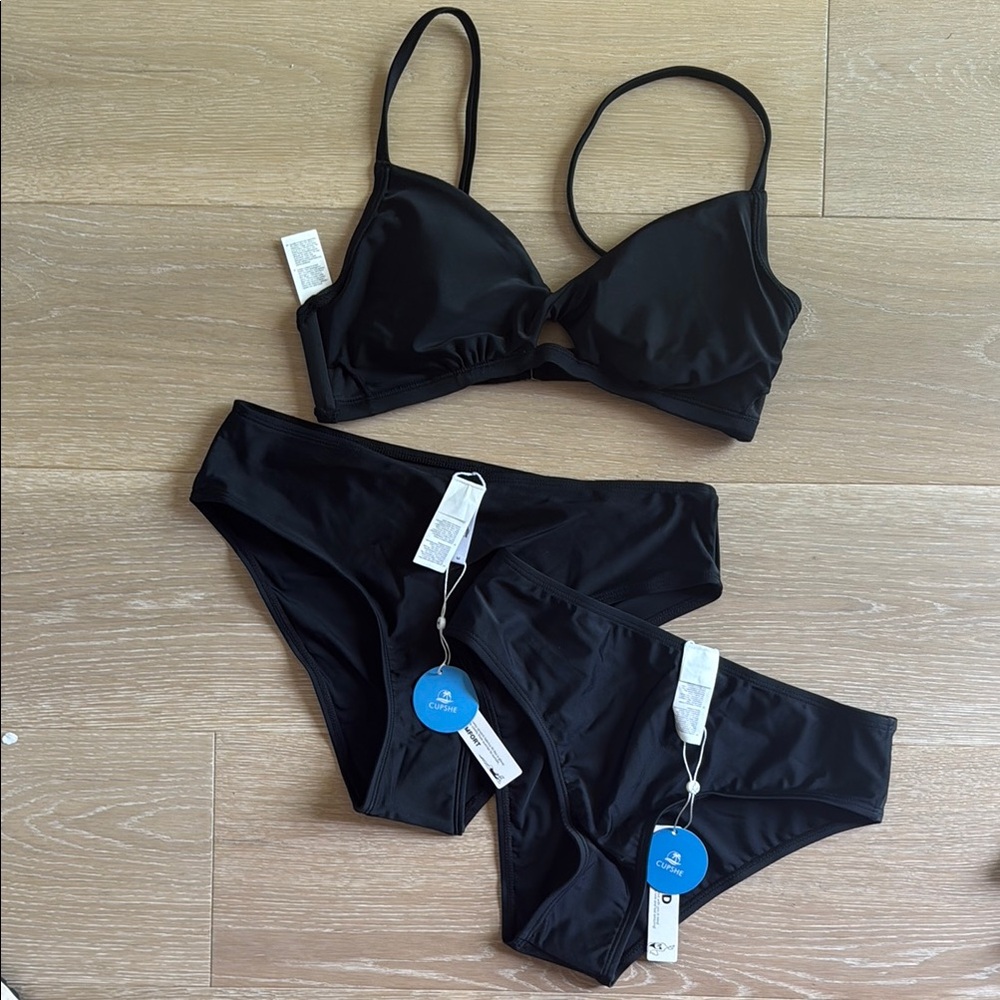 Cupshe Black Classic Bikini Set